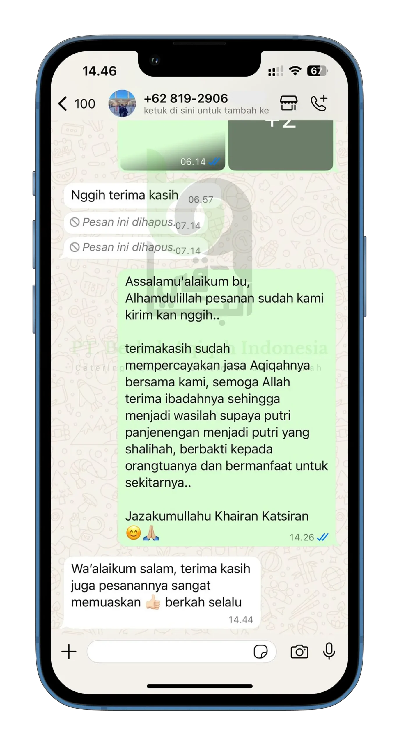 Testimoni Temanggung aqiqah Al Baqi 3