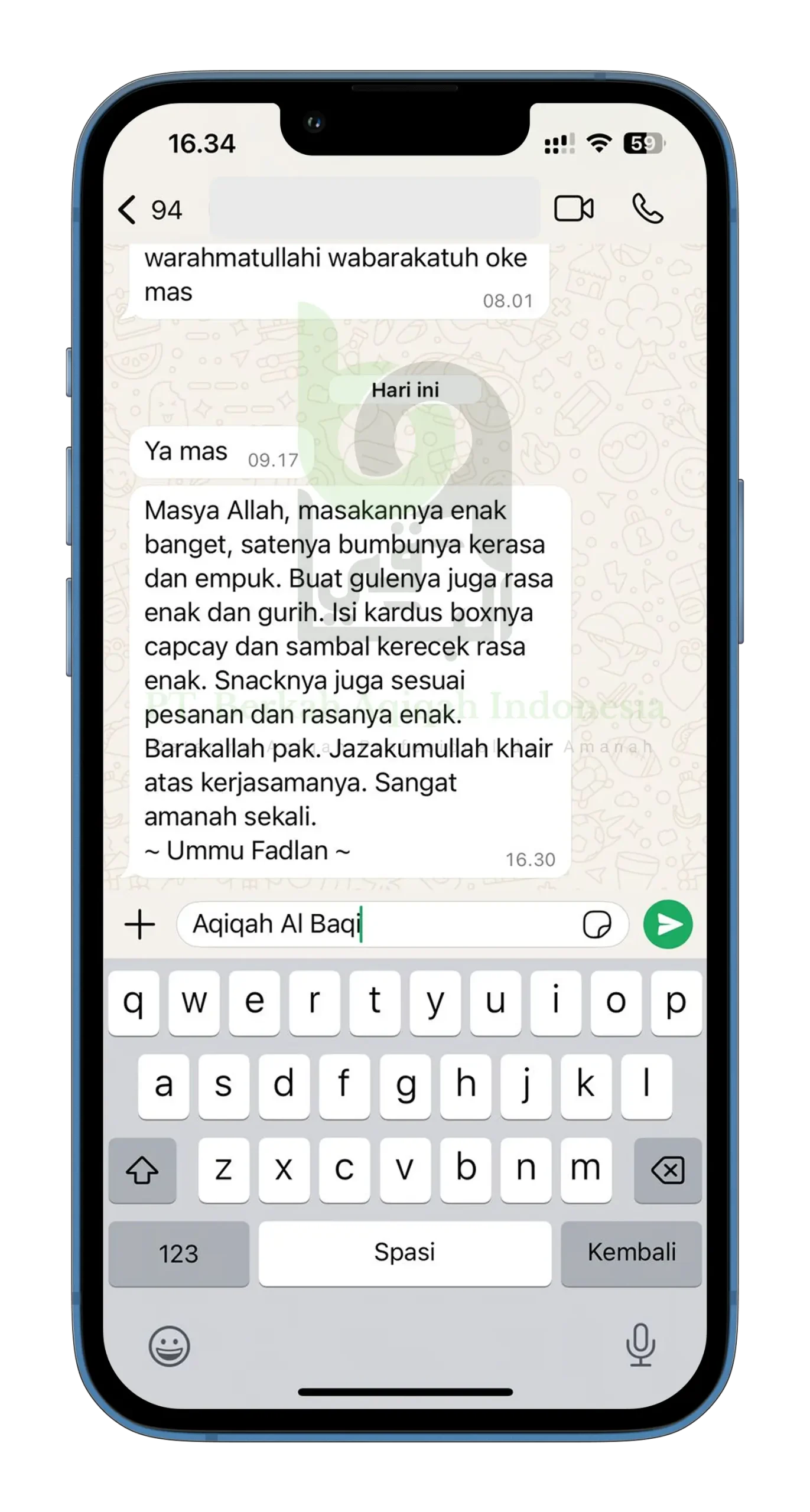 Testimoni Temanggung aqiqah Al Baqi 6